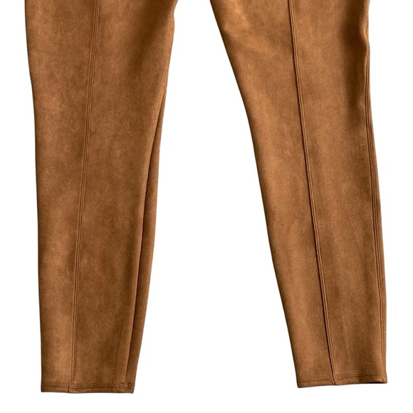 Spanx Faux Suede Leggings Women’s Plus Size 1X High Rise Rich Camel Color Shape - Picture 9 of 11